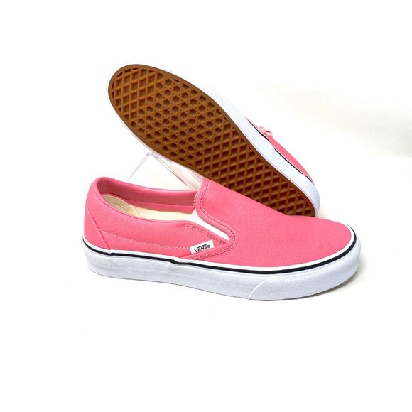 Vans Classic Slip On Pink Lemonade True White Canvas Womens Sneakers VN0A33TBUR1 - Picture 2 of 9